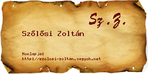 Szőlősi Zoltán névjegykártya